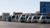 Jordanian bus drivers strike to protest rising fuel prices, in the province of Maan, Jordan, Dec. 16, 2022.