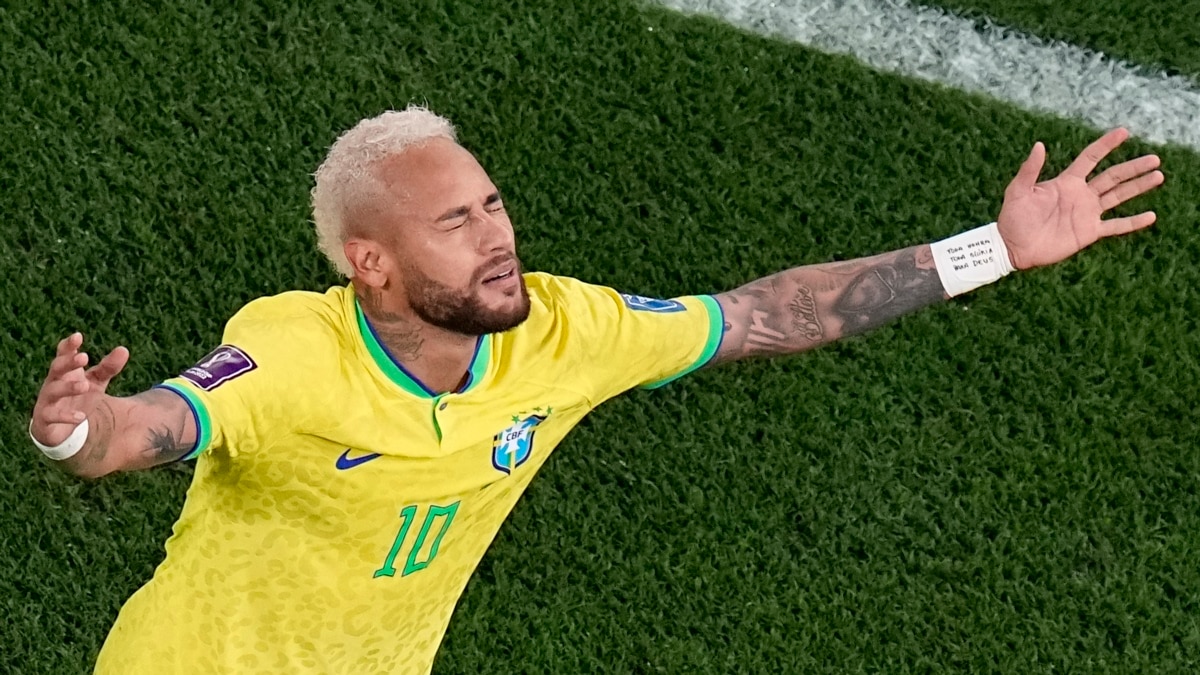 Neymar wearing Brazil's jersey number 10