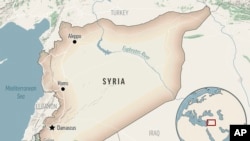 This is a locator map for Syria with its capital, Damascus. 