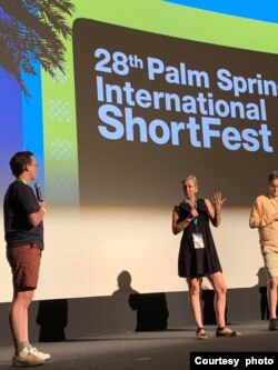 Ivana Todorović posle premijere filma "Na kraju puta" na festivalu kratkog filma u Palm Springsu, u junu 2022.