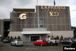 FILE - The building of local newspaper La Prensa Grafica is pictured in Antiguo Cuscatlan, El Salvador, Sept. 29, 2022.