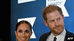 FILE: Prince Harry, Britain's Duke of Sussex, attends the Robert F. Kennedy Gala in New York City with wife Meghan. Taken December 6, 2022