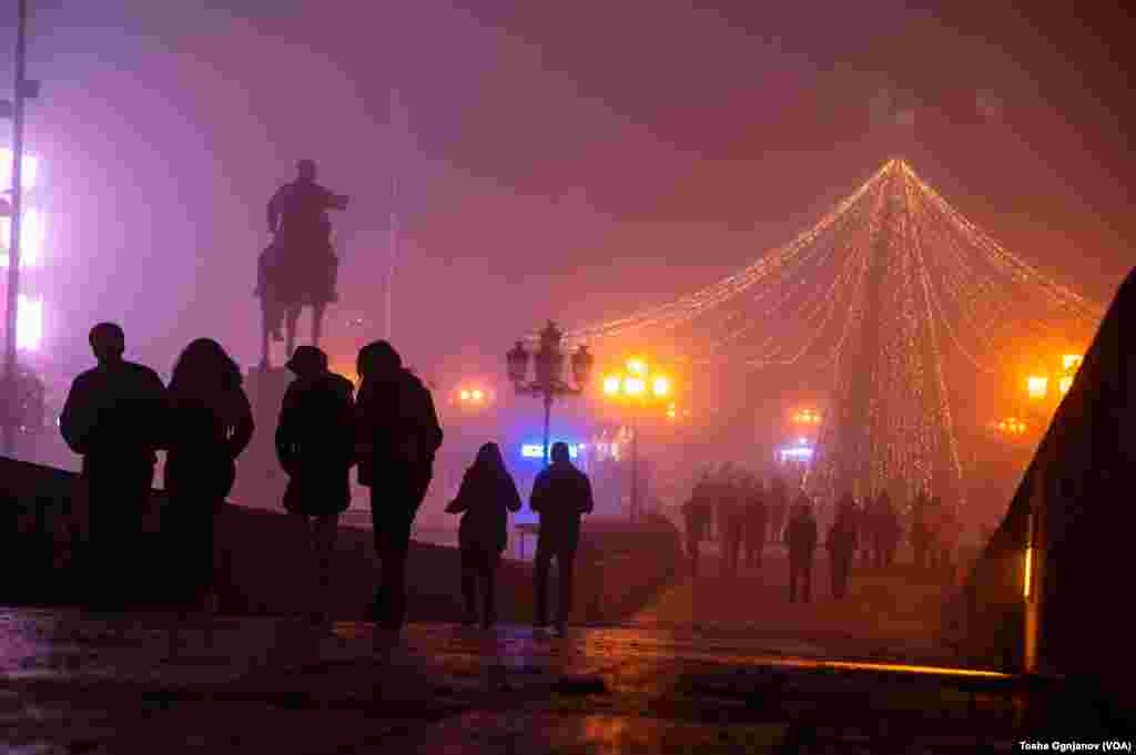 Pollution and fog in Skopje, first day and evening of 2023