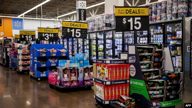 Black Friday toy sales are displayed at a Walmart store in Wilmington, Del., on Nov. 25, 2022 . With inflation on the rise, retailers are expecting that many shoppers will be looking for especially good deals as discretionary spending falls.