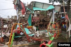 Salah satu sekolah terdampak gempa di Cugenang, Kabupaten Cianjur, Jawa Barat, Kamis (24/11/2022). (Courtesy : BNPB)