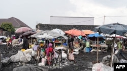 FILE - A general view of makeshift stalls at the Majengo market in Goma, eastern Democratic Republic of Congo, Dec. 2, 2022. 