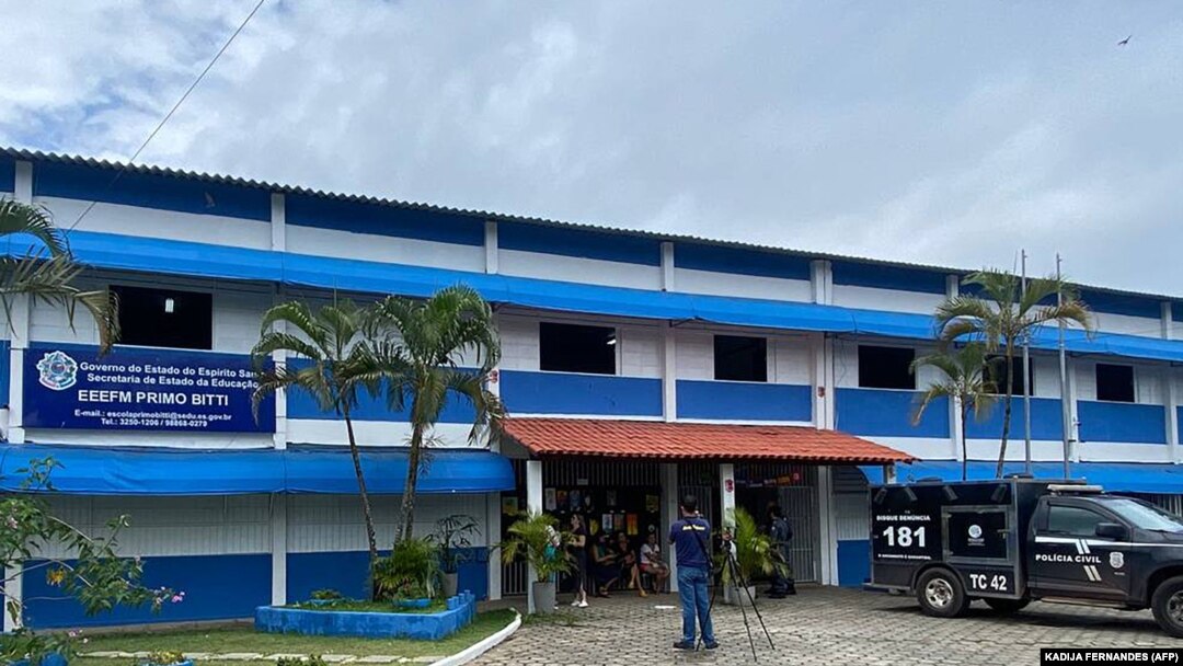Escola Primo Bitti em Aracruz, estado Espirito Santo, Brasil. Uma das duas escolas alvo de tiroteios que mataram pelo menos três pessoas e feriram 11 outras. (Foto de Arquivo)