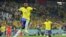 FILE: Vinicius Junior celebrates after scoring his side's opening goal during the World Cup round of 16 soccer match between Brazil and South Korea at the Stadium 974 in Doha, Qatar, Dec. 5, 2022. 