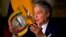 FILE - Ecuadoran President Guillermo Lasso speaks during an interview with AFP at the embassy of Ecuador in Washington, Dec. 20, 2022. 