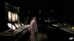 A man stands inside the Museum of Islamic Art in Doha, Qatar, Nov. 22, 2022.