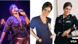 Izis Rosario es una cantante y compositora de música salsa, que además ejerce como enfermera profesional y es capitana del Ejército de Estados Unidos. En la actualidad está basada en Washington. [Fotocomposición VOA]