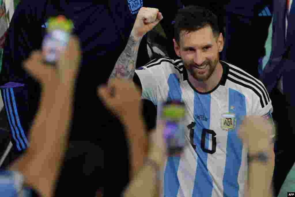 Attaquant ya Argentine #10 Lionel Messi nsima na match ya groupe C na Mexique na Mondial Qatar 2022 na stade Lusail, Doha, 26 novembre 2022. (Photo Odd ANDERSEN / AFP)