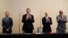 FILE - Venezuelan opposition delegate Gerardo Blyde Perez, Mexican Foreign Minter Marcelo Ebrad, Norwegian diplomat Dag Nylander and National Assembly President Jorge Rodriguez applaud after signing a pact to create a fund for the poor, at a meeting in Mexico City, Nov. 26, 2022.