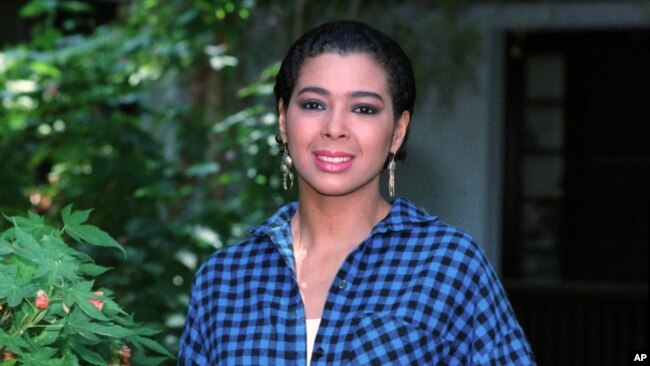 Actress Irene Cara poses during an interview in Los Angeles on July 2, 1990. The entertainer has died, said her publicist.
