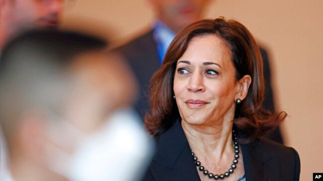 US Vice President Kamala Harris arrives to attend the APEC Economic Leaders Meeting during the Asia-Pacific Economic Cooperation, APEC summit, Nov. 19, 2022, in Bangkok, Thailand.