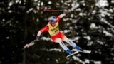 Switzerland's Marco Odermatt in action during the Men's Downhill 