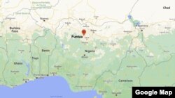 A map showing the location of Funtua, Nigeria.