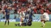 El Wahbi Khazri de Túnez celebra marcar su gol contra Francia (REUTERS/Carl Recine)