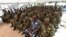 Soldiers listen to Togolese President and then-presidential candidate of the ruling Union for the Republic (UNIR) party during his visit to a military facility at Namoundjoga village in northern Togo, on February 17, 2020.