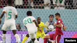 Senegal's Bamba Dieng scored the third goal against Qatar in a Group A fixture at the 2022 FIFA World Cup