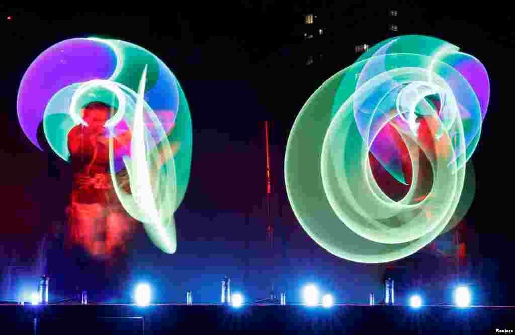 Entertainers perform during a countdown event for the 2023 New Year celebrations in Tokyo, Japan, Dec. 31, 2022.
