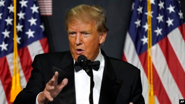 Former President Donald Trump speaks at Mar-a-Lago, Nov. 18, 2022, in Palm Beach, Fla.