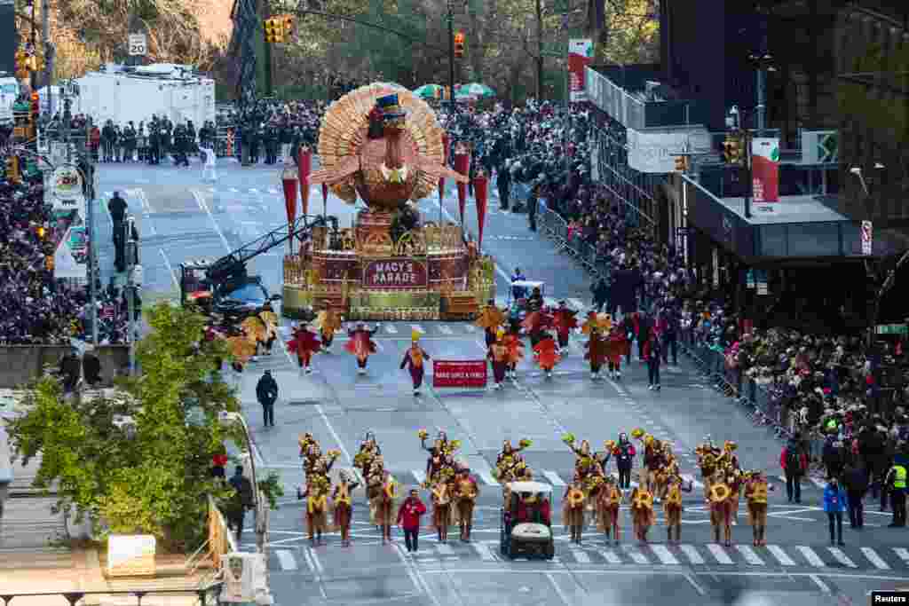 The Tom Turkey float is seen during the 96th Macy&#39;s Thanksgiving Day Parade in Manhattan, New York City.