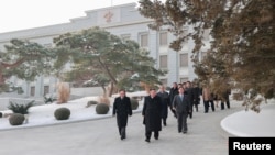 North Korean leader Kim Jong Un walks as he attends the sixth enlarged meeting of the eighth Central Committee of the Workers' Party in Pyongyang, North Korea, in this undated photo released on Dec. 26, 2022 by North Korea's Korean Central News Agency (KCNA).