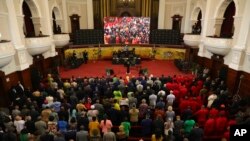 FILE: A special sitting of parliament gets underway in Cape Town, South Africa, Dec. 13, 2022.