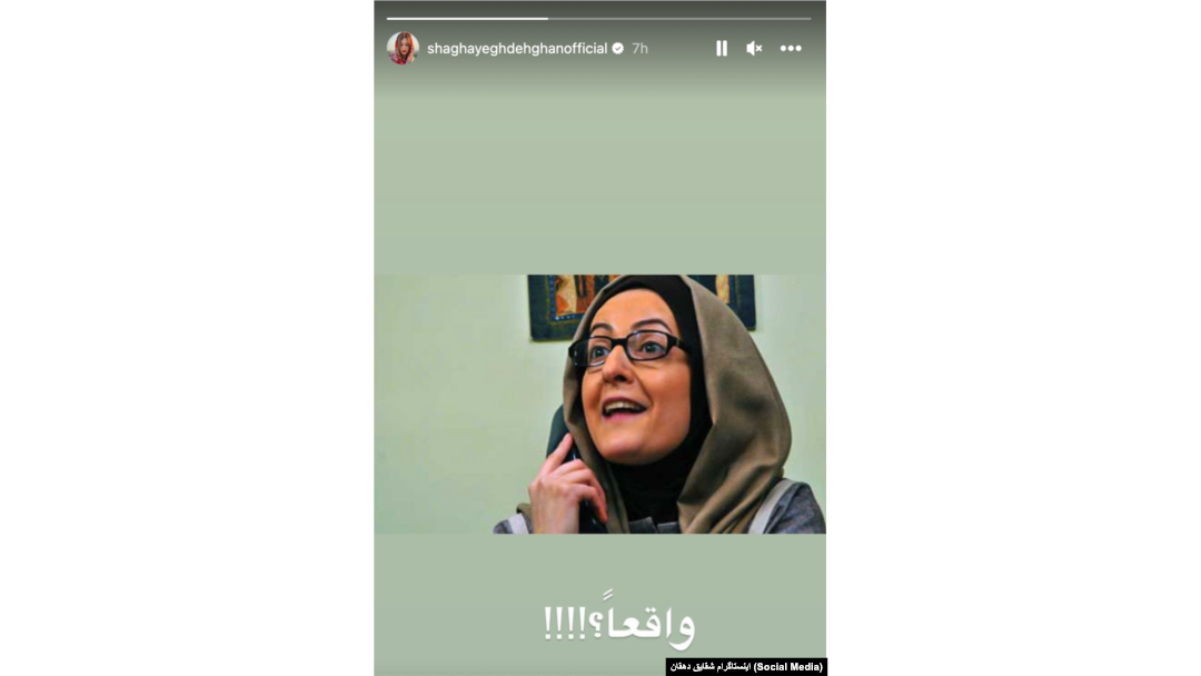 استوری اینستاگرام شقایق دهقان
