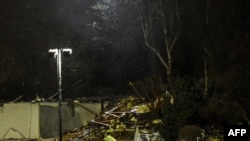 Обломки взорвавшегося дома в Сент-Хелиере, остров Джерси 