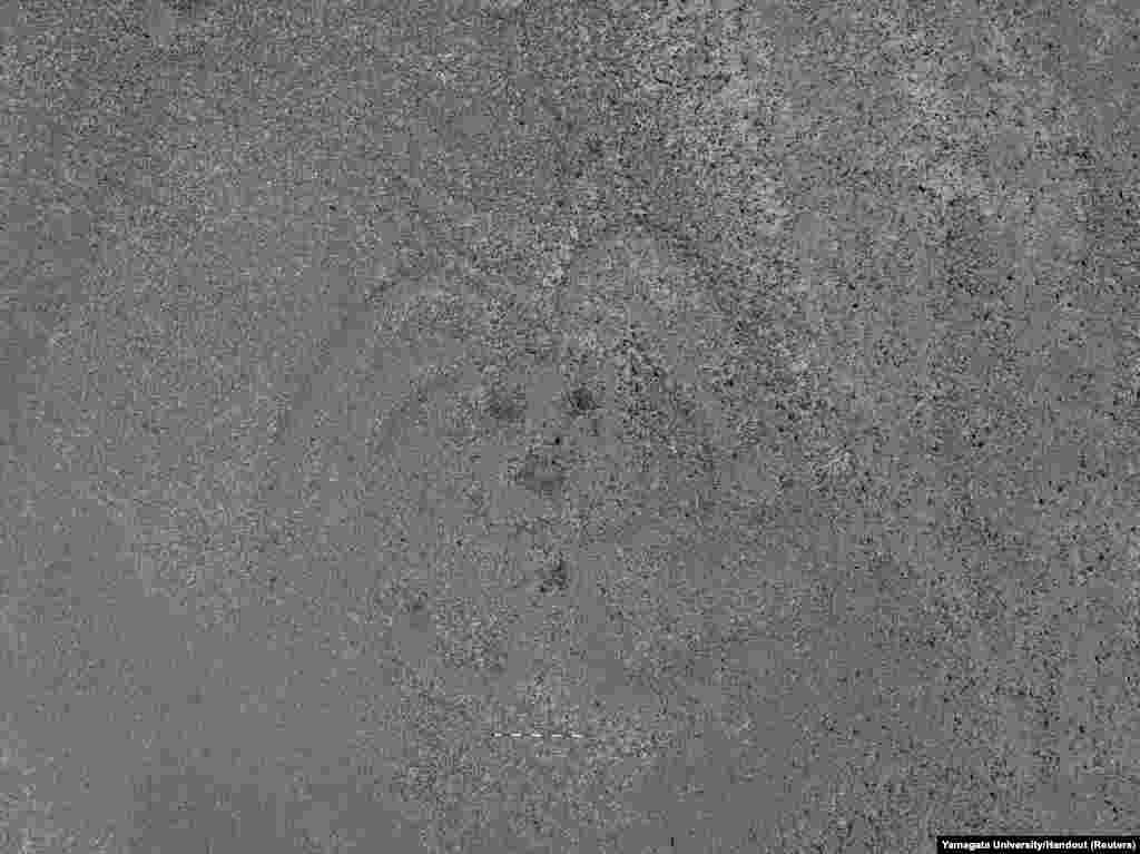 This image from above shows one of the Nazca lines images found in the Nazca plain as part of research led by Peruvian and Japanese researchers from Yamagata University. Researchers discovered 168 new designs at the UNESCO World Heritage site on Peru&#39;s southern Pacific coast in this undated photo.