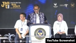 Menteri Pariwisata dan Ekonomi Kreatif, Sandiaga Salahuddin Uno dalam Jumpa Pers Akhir Tahun, Senin (26 Desember 2022). (Foto : Tangkapan Layar)