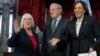 Sen. Patty Murray with husband Rob Murray and Vice President Kamala Harris on Jan. 3, 2023, the day she was sworn in as Senate president pro tempore, on Capitol Hill in Washington. 