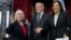 Sen. Patty Murray with husband Rob Murray and Vice President Kamala Harris on Jan. 3, 2023, the day she was sworn in as Senate president pro tempore, on Capitol Hill in Washington. 