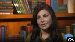 Veteran Voice of America broadcaster Shaista Sadat Lami discusses how journalists' work in Afghanistan changed after the Taliban returned to power in August 2021. Screenshot from a video interview on Dec. 12, 2022. 