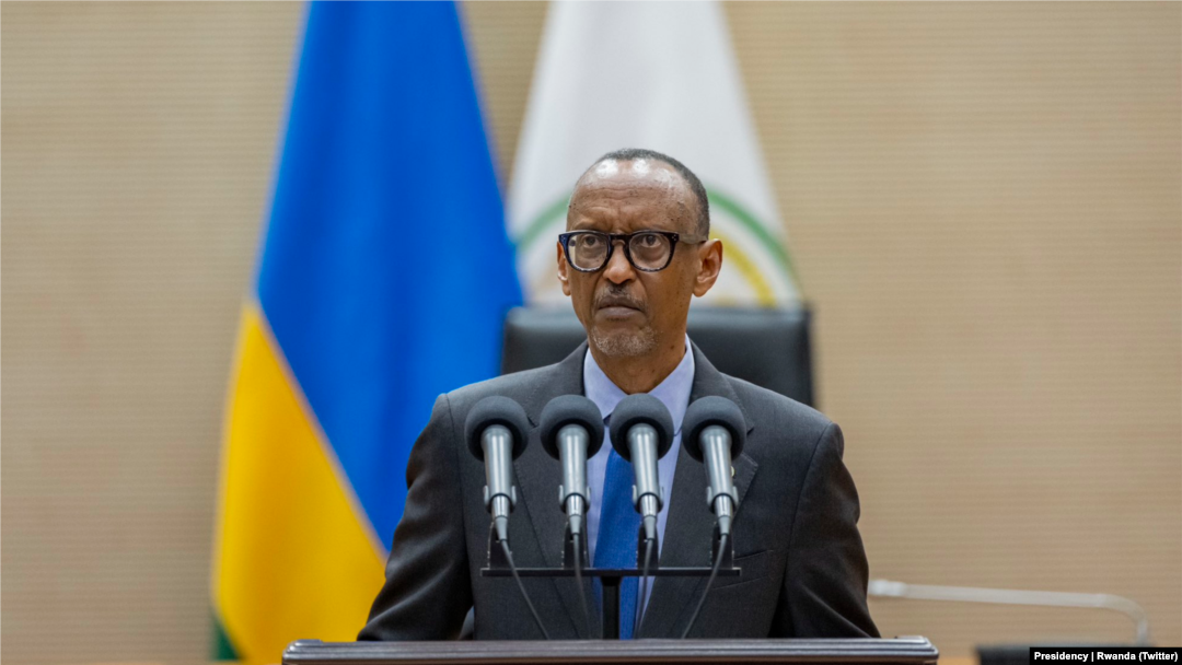 Perezida Kagame ubwo yari mu nama y'Amerika n'Afurika hano i Washington, DC.
