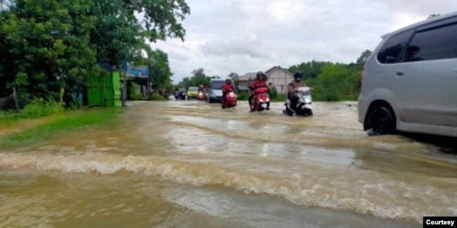 Banjir mulai surut pada Senin (2/1) di lima kecamatan di Kabupaten Pati, Jawa Tengah.foto BPBD Kab Pati