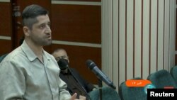 Mohammad Hosseini speaks in a courtroom in Iran before being executed by hanging.