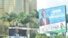 Panneaux d'affichage de la campagne du président de la Guinée équatoriale, Teodoro Obiang Nguema Mbasogo, à Malabo, le 17 novembre 2022. 