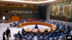 뉴욕 유엔 본부에서 안보리 회의가 열리고 있다.