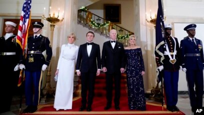 brigitte macron dress state dinner Brigitte Macron news: Emmanuel wife dons ethereal ballgown for state dinner in Copenhagen