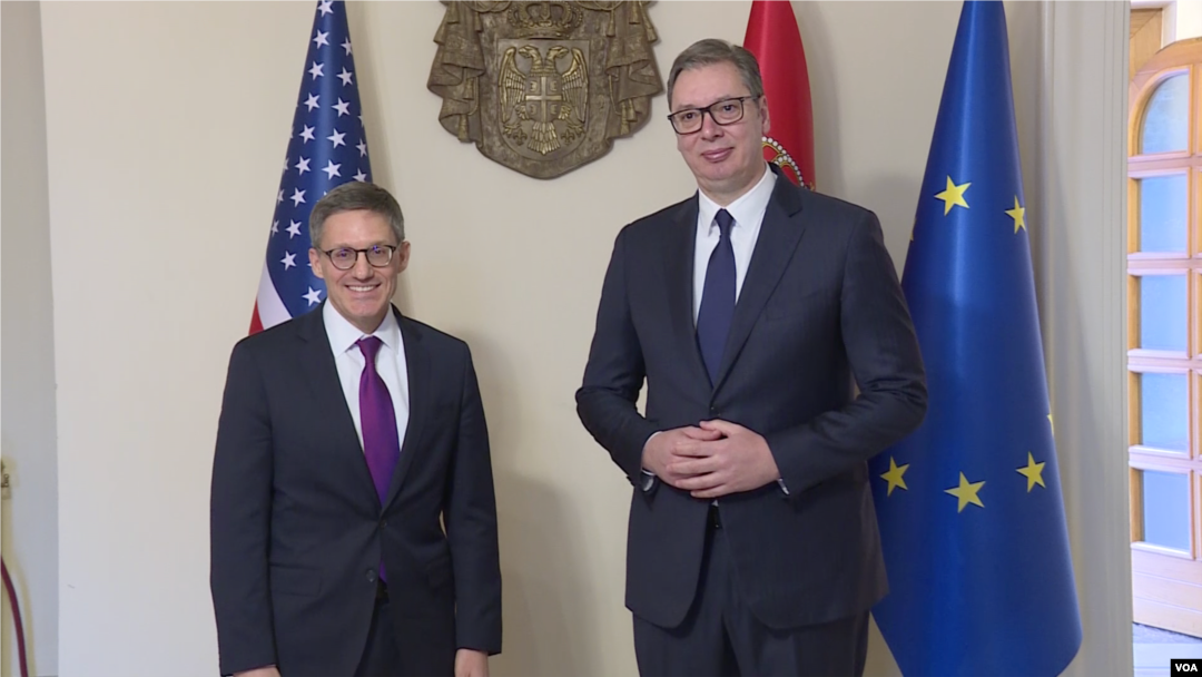 Susret predsednika Srbije Aleksandra Vučića i specijalnog savetnika u Stejt departmentu Derema Šolea (foto: Screenshot)