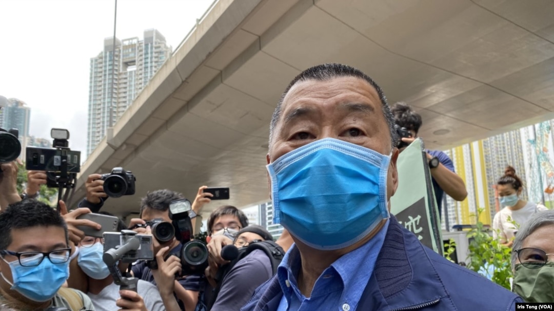 Jimmy Lai (Li Zhiying), pendiri Next Media Group di Hong Kong. (Voice of America /Tang Huiyun) 