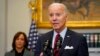 President Joe Biden speaks about border security in the Roosevelt Room of the White House, Jan. 5, 2023, in Washington. Vice President Kamala Harris stands at left.
