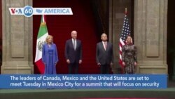 VOA60 America- The leaders of Canada, Mexico and the United States are set to meet Tuesday in Mexico City
