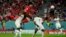 Jwe Sid Koreyen Cho Gue-sung (anwo) make premye gol ekip li pandan Mondyal Foutbol Qatar la nan match Gwoup H yo kont Ghana, 28 Nov. 2022. 