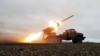 A BM-21 'Grad' multiple rocket launcher fires towards Russian positions on the front line near Bakhmut, Donetsk region, Ukraine, Nov. 27, 2022.