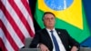 Brazilian President Jair Bolsonaro speaks at a meeting with President Joe Biden during the Summit of the Americas, June 9, 2022, in Los Angeles.