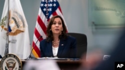 Vice President Kamala Harris speaks during a roundtable discussion with faith leaders in Los Angeles, June 6, 2022. 